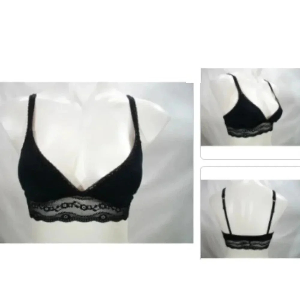 SMALL b.tempt'd Wacoal 935182 b.adorable Wire Free Bra Black‎ NWT